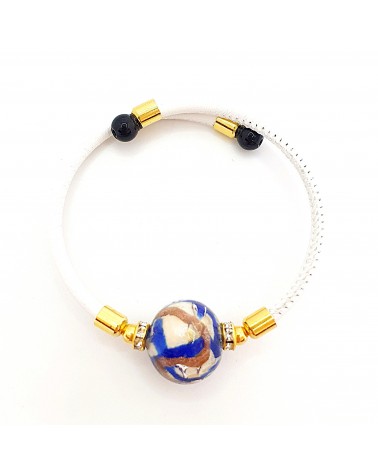 Bracelet Medusa en cuir et verre de Murano bijoux fantaisie