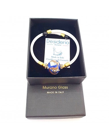 Bracelet Medusa en cuir et verre de Murano bijoux fantaisie