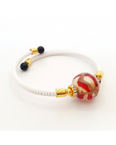Bracelet Medusa en cuir et verre de Murano bijoux fantaisie
