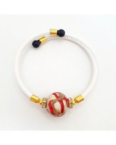 Bracelet Medusa en cuir et verre de Murano bijoux fantaisie