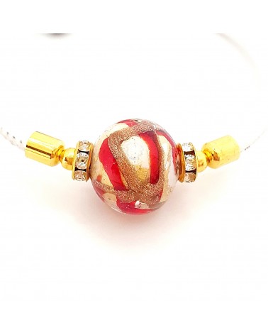 Bracelet Medusa en cuir et verre de Murano bijoux fantaisie