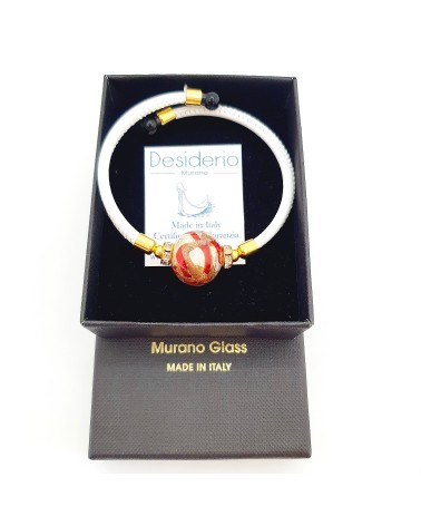 Bracelet Medusa en cuir et verre de Murano bijoux fantaisie