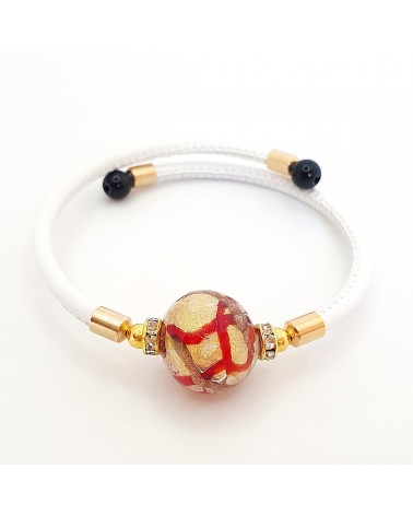 Bracelet Medusa en cuir et verre de Murano bijoux fantaisie
