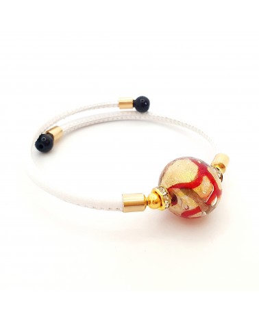Bracelet Medusa en cuir et verre de Murano bijoux fantaisie