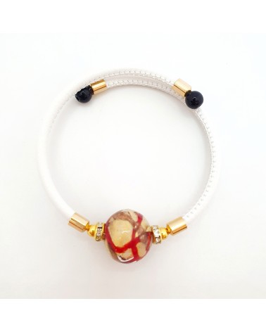 Bracelet Medusa en cuir et verre de Murano bijoux fantaisie