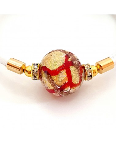 Bracelet Medusa en cuir et verre de Murano bijoux fantaisie