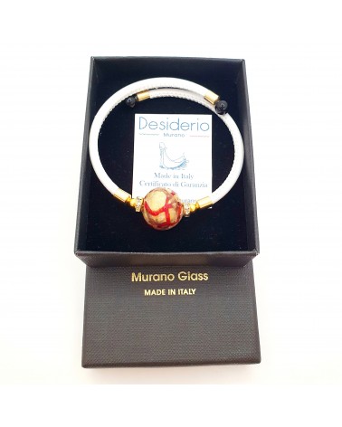 Bracelet Medusa en cuir et verre de Murano bijoux fantaisie