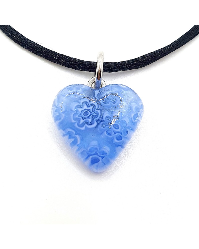 Pendentif Murano Cœur murrine bijoux  fait à la main made in Italie