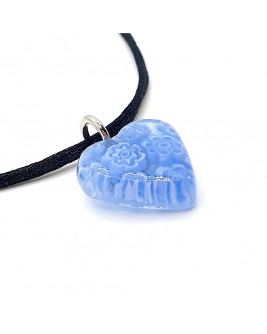 Pendentif Murano Cœur murrine bijoux  fait à la main made in Italie
