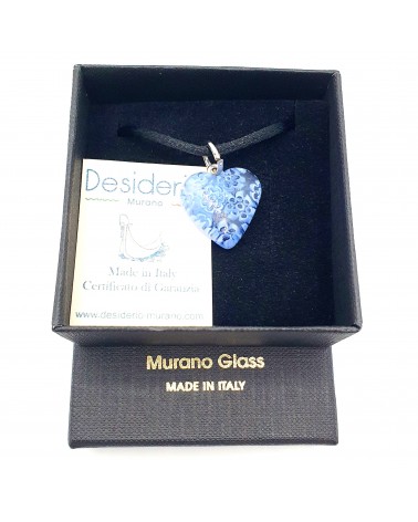 Pendentif Murano Cœur murrine bijoux  fait à la main made in Italie