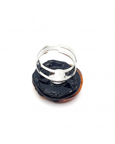 Bague ronde verre Murano collection vague bijoux fait à la main