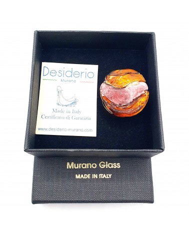 Bague ronde verre Murano collection vague bijoux fait à la main