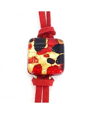 Bracelet en cuir et verre de Murano bijoux fantaisies fait à la main Bijoux Murano