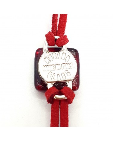 Bracelet en cuir et verre de Murano bijoux fantaisies fait à la main Bijoux Murano