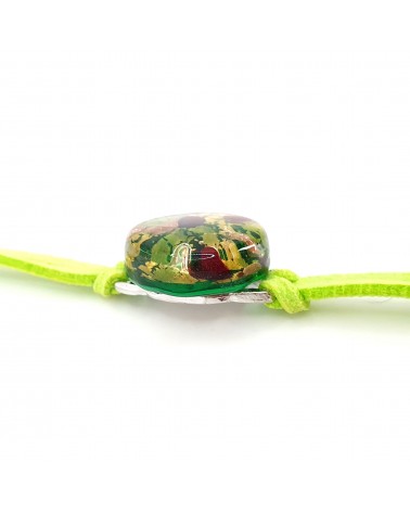 Bracelet en cuir et verre de Murano  bijoux fantaisies bijoux Murano