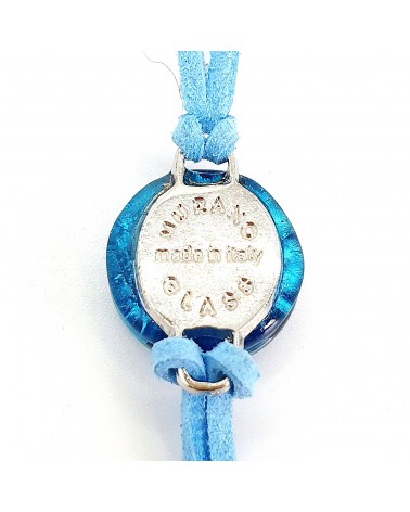 Bracelet en cuir et verre de Murano  bijoux fantaisies bijoux Murano