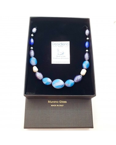 Collier en verre de Murano  artisans italiens fait à la main