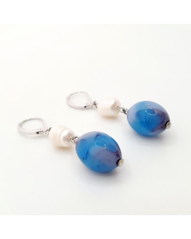 Boucles d'oreilles en verre de Murano  artisans italiens fait à la main