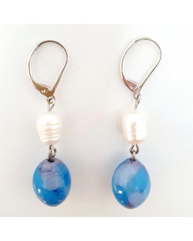 Boucles d'oreilles en verre de Murano  artisans italiens fait à la main