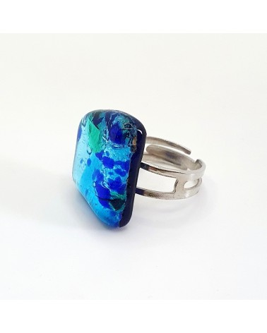 Bague atipico en verre de Murano et murrine bijoux fantaisies artisans italiens