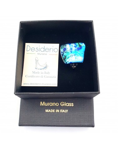 Bague atipico en verre de Murano et murrine bijoux fantaisies artisans italiens