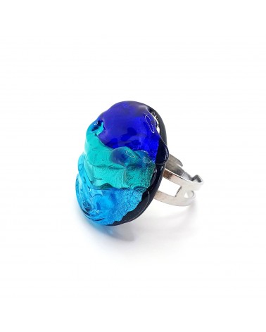 Bague de forme ronde de la collection vague made in italie