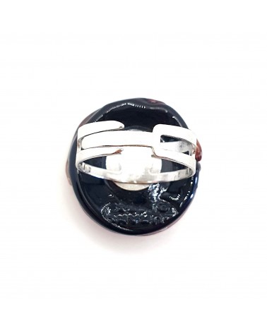 Bague ronde verre Murano collection vague bijoux fait à la main