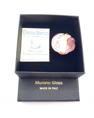 Bague ronde verre Murano collection vague bijoux fait à la main