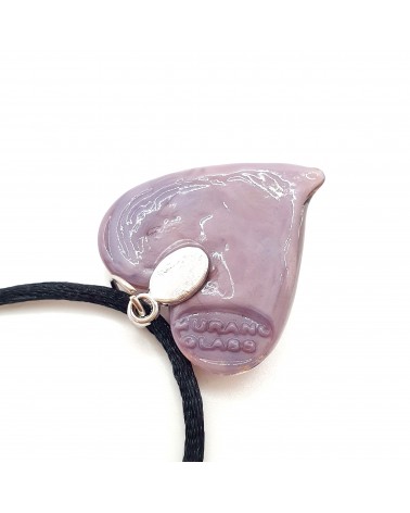 Pendentif cœur vortex en verre de Murano bijoux fantaisies fait à la main