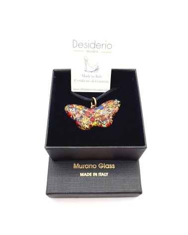 Pendentif Murano papillon bijoux  fait à la main made in Italie