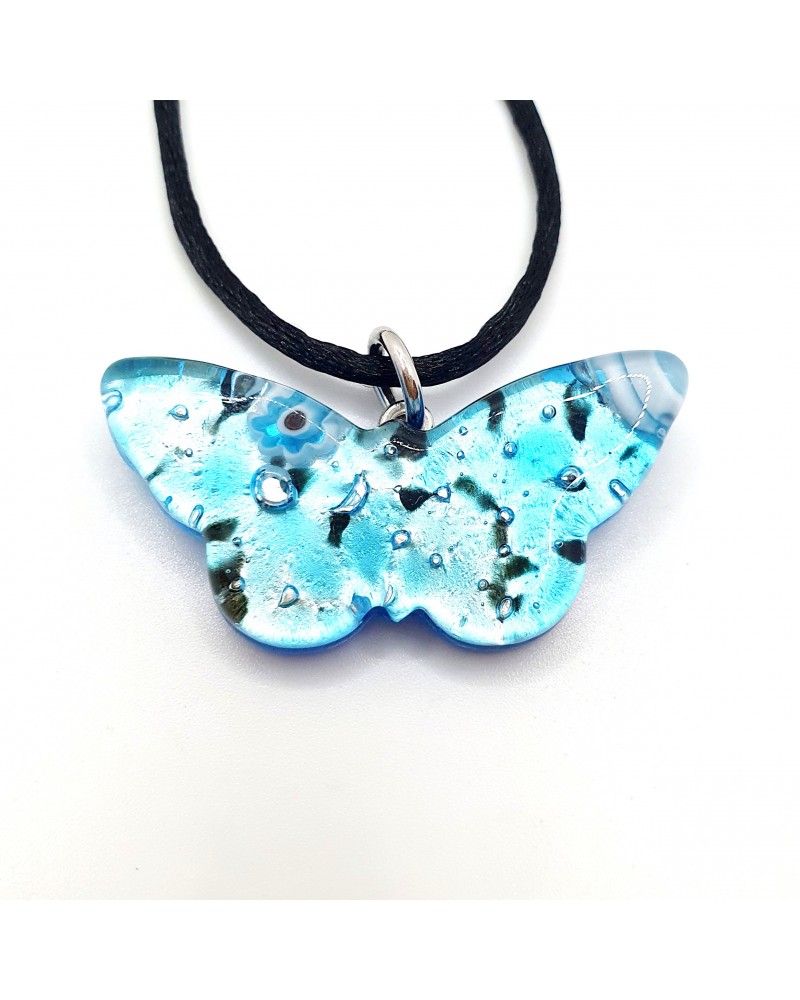 Pendentif Murano papillon bijoux  fait à la main made in Italie