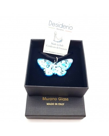 Pendentif Murano papillon bijoux  fait à la main made in Italie