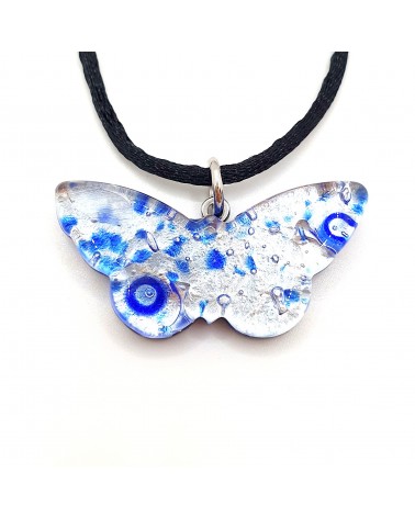 Pendentif Murano papillon bijoux  fait à la main made in Italie