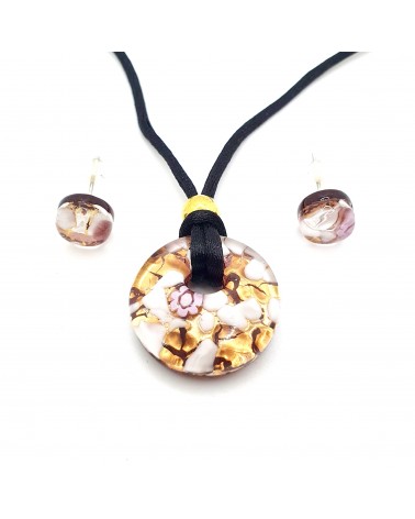 Petite parure ronde verre de Murano bijoux made in Italy