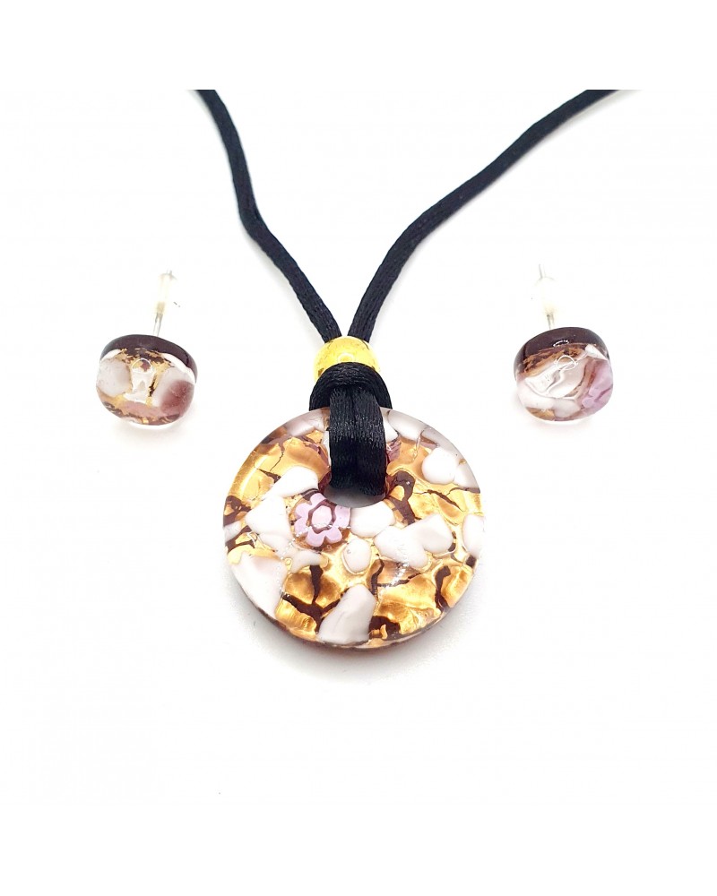 Petite parure ronde verre de Murano bijoux made in Italy