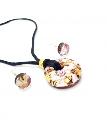Petite parure ronde verre de Murano bijoux made in Italy