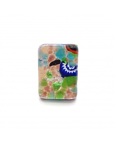 Grande bague rectangle en verre de Murano et murrine bijoux fantaisies artisans italiens