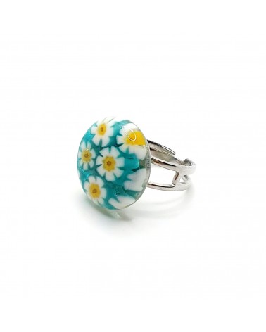 Bague ronde en verre de Murano bijoux made in Italie Bijoux Murano
