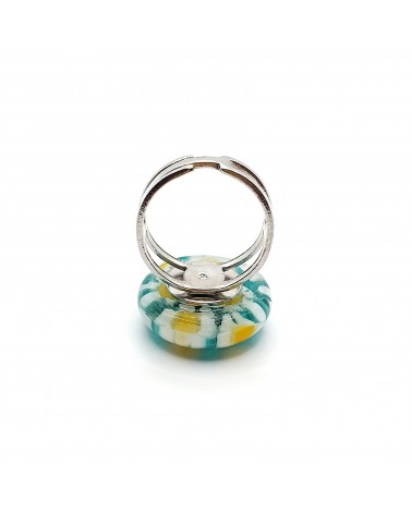 Bague ronde en verre de Murano bijoux made in Italie Bijoux Murano