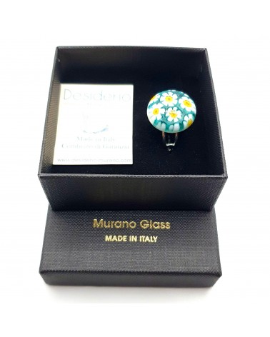Bague ronde en verre de Murano bijoux made in Italie Bijoux Murano