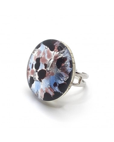 Bague ronde verre Murano bijoux fantaisies made in Italie