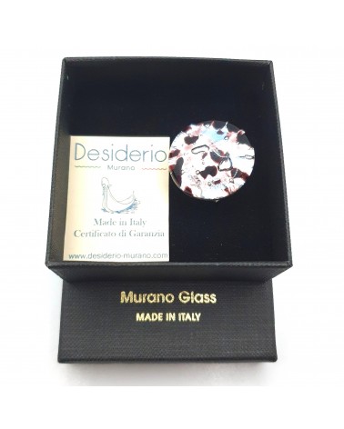 Bague ronde verre Murano bijoux fantaisies made in Italie