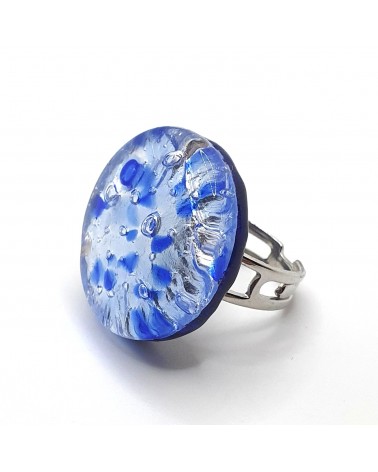 Bague ronde verre Murano bijoux fantaisies made in Italie