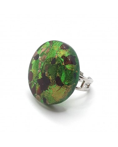 Bague ronde verre Murano bijoux fantaisies made in Italie