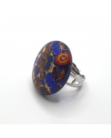 Bague ronde verre Murano bijoux fantaisies made in Italie