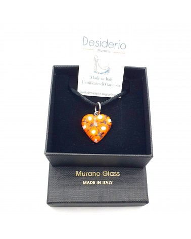 Pendentif Murano Cœur murrine bijoux  fait à la main made in Italie