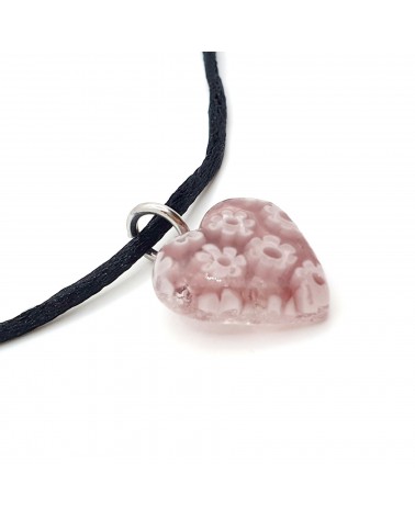 Pendentif Murano Cœur murrine bijoux  fait à la main made in Italie
