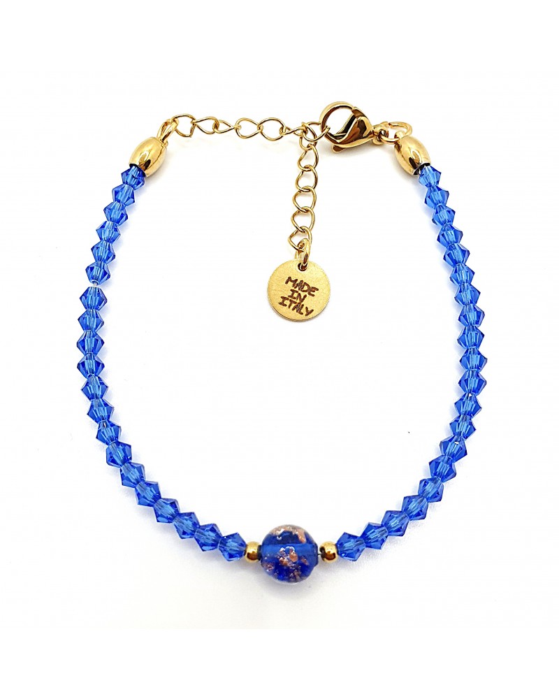 Bracelet cristalli bicono en verre de Murano créateurs italiens