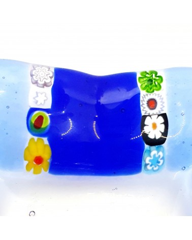 Plat carré en verre de Murano objet italien