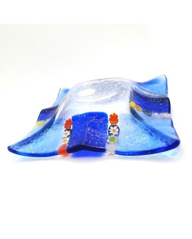 Plat carré en verre de Murano objet italien